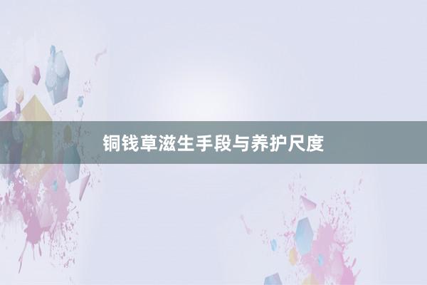 铜钱草滋生手段与养护尺度