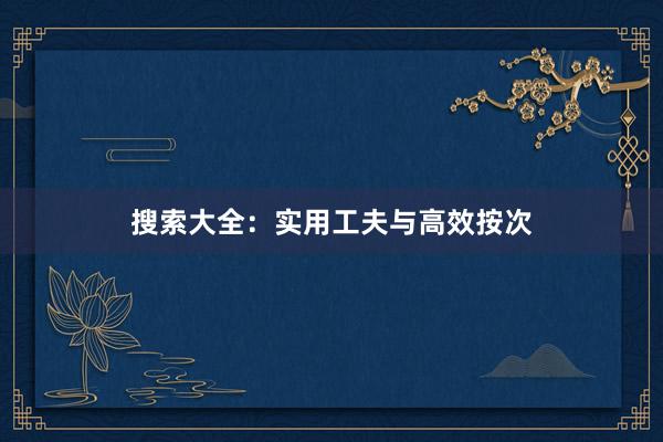 搜索大全：实用工夫与高效按次