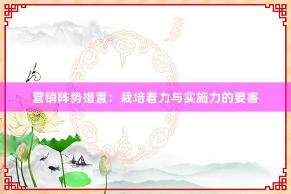 营销阵势措置:栽培着力与实施力的要害
